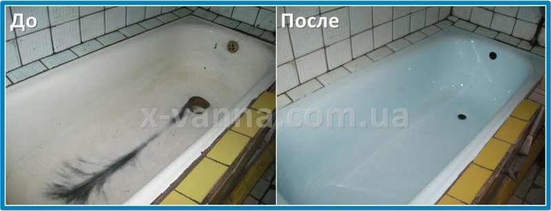 Реставрация ванн. Фото До и После
