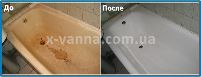 Реставрация ванн. Фото До и После