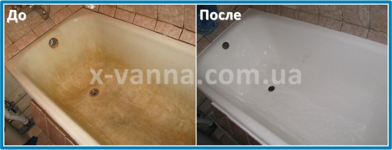 Реставрация ванн. Фото До и После