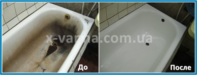 Реставрация ванн. Фото До и После