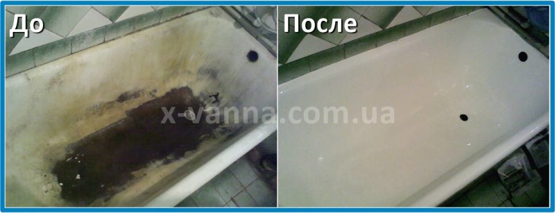 Реставрация ванн. Фото До и После