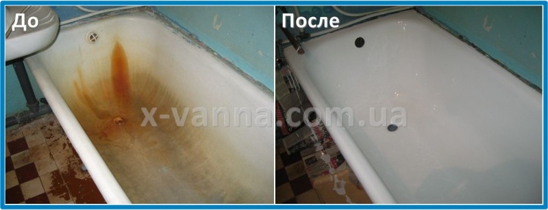Реставрация ванн. Фото До и После
