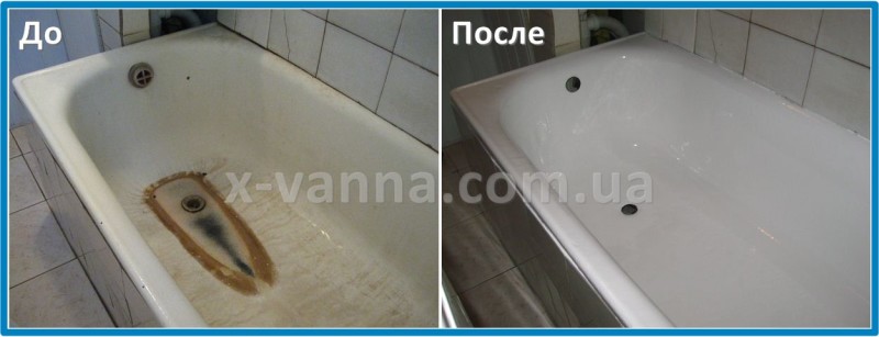 Реставрация ванн. Фото До и После
