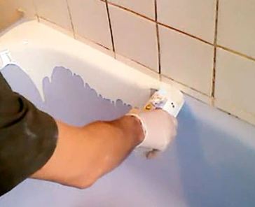 Процесс покраски ванны наливным способом Покраска ванны жидким акрилом