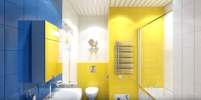 Яркие оттенки плитки для ванны