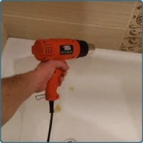 Сушка труднодоступных мест строительным феном Сушка поверхности